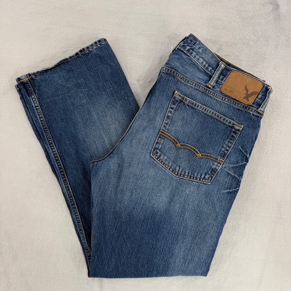 American Eagle Outfitters Jeans Mens Sz 38x32 Original Boot Blue 100% Cotton